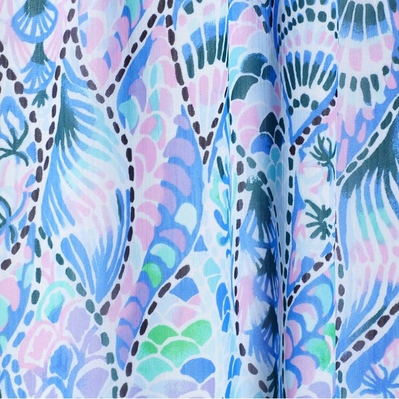 Lilly Pulitzer Zadie Cold Shoulder Maxi Dress, Coastal Blue, Tails of the Sea M - Picture 12 of 13